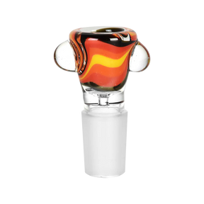 Sunrise Swirl Glass Bowl for Bongs, Heavy Wall Borosilicate, Front View on White