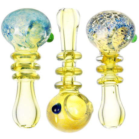 Supernova Burst Ring Neck Glass Hand Pipes with Heavy Wall and 4" Height