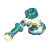 Synesthesia Hammer-Style Bubbler Pipe, 5.75", Borosilicate Glass with Swirl Design