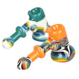 Synesthesia Hammer-Style Bubbler Pipes in Borosilicate Glass with Swirl Design, 5.75" Length