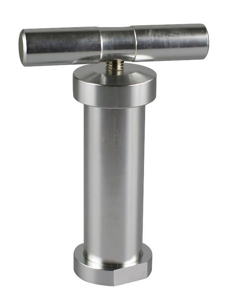 T-Style Aluminum Pollen Press, 5.5" Compact Design, Portable, Front View on White Background