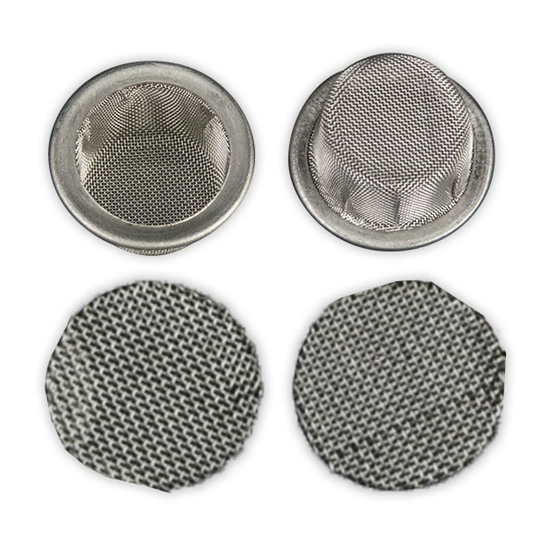 Arizer Desktop Vaporizer Screens set on white background, high-quality mesh filters, top view