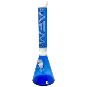 18" AFM Pulsar Ink Blue Glass Beaker Bong with 14mm Female Joint - Front View