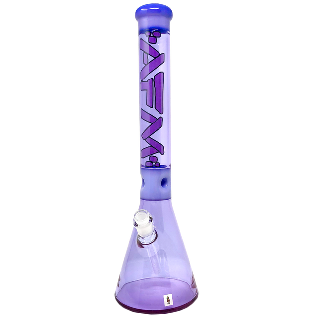 18" AFM Pulsar Purple Glass Beaker Bong with 14mm Female Joint and Bent Neck