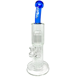 AFM Glass 12" Double Cosmos Dab Rig with Showerhead Perc, Bent Neck & Clear Glass