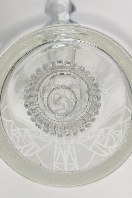 TAG 10" Bent Neck Bong with Matrix Diffuser, Clear Borosilicate Glass, Top View
