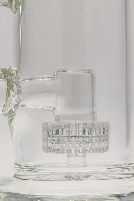 Close-up of TAG 10" Bent Neck Bong with Matrix Diffuser and 14MM Female Joint