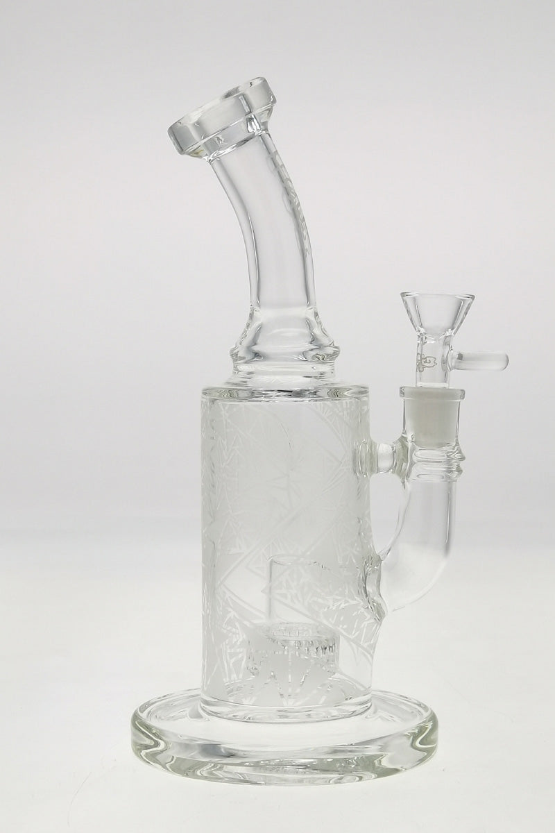 TAG 10" Bent Neck Bong with Matrix Diffuser, 65x5MM, 14MM Female Joint - Front View