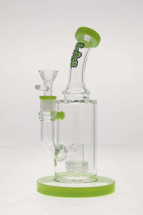 TAG 10" Bent Neck Bong with Matrix Diffuser, Slyme Accents, and Clear Glass