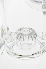 Close-up of TAG 10" Klein Incycler's super slit puck percolator in clear borosilicate glass