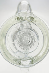 Top view of TAG 10" Klein Incycler Dab Rig with Super Slit Puck Percolator in Clear Borosilicate Glass