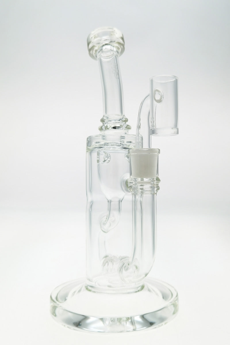 TAG 10" Clear Klein Incycler Dab Rig with Super Slit Puck Percolator and 14MM Female Joint