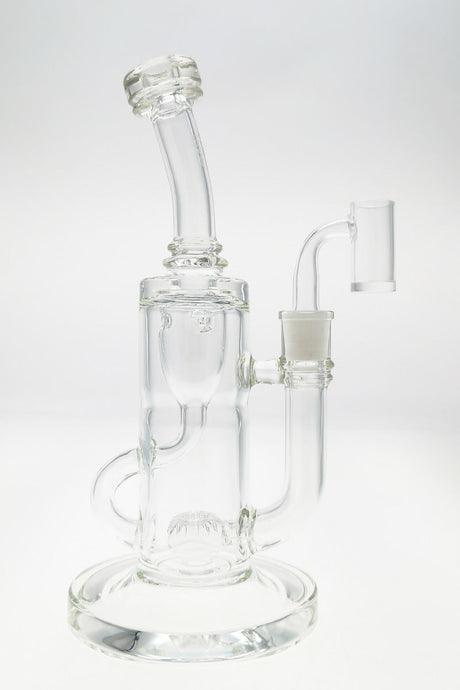 TAG 10" Clear Klein Incycler Dab Rig w/ Super Slit Puck Percolator, 90 Degree 14MM Female Joint - Front View
