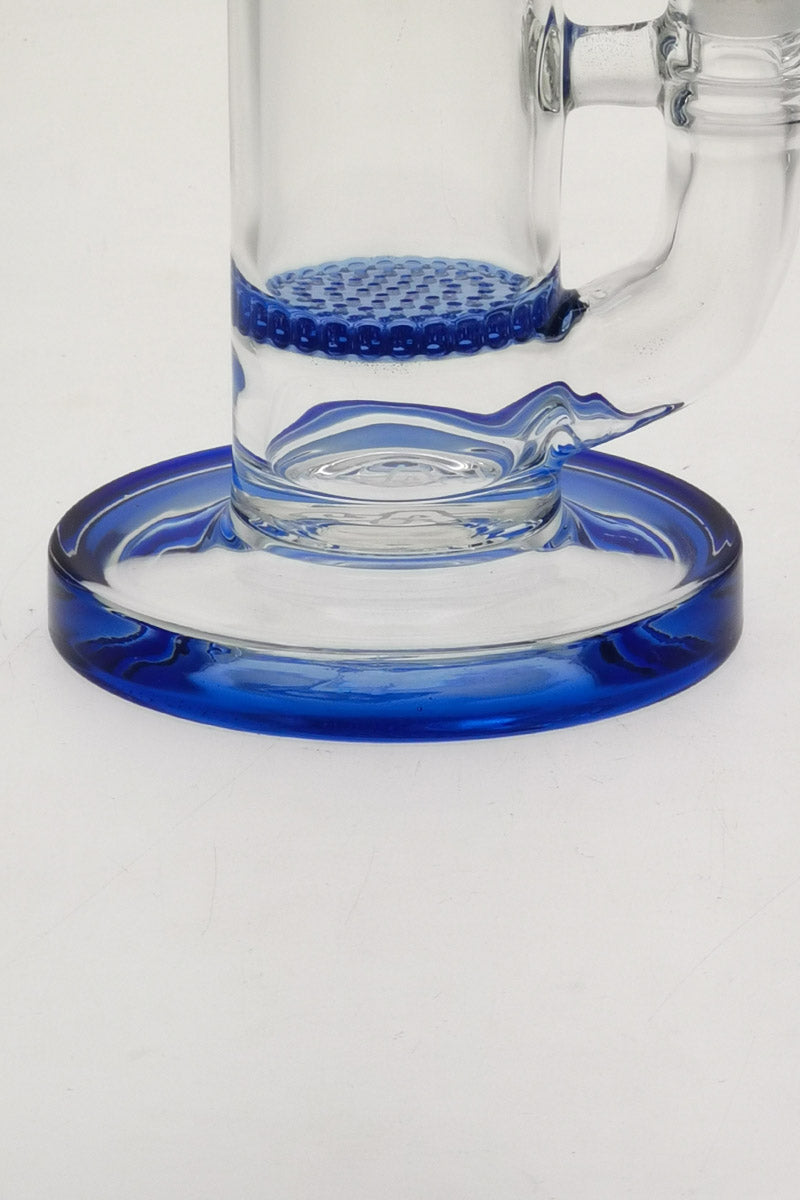 TAG 10" Honeycomb Bong with Blue Accents, Spinning Splash Guard, Side View