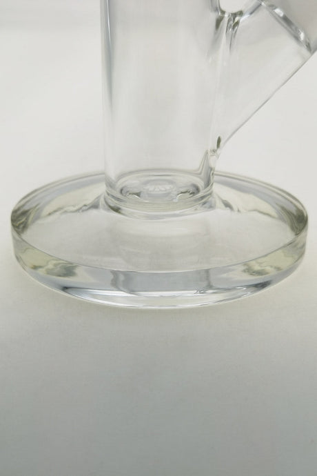 Close-up of TAG 10" Straight Tube Bong Base, Clear Glass, 44x4MM with 18/14MM Downstem