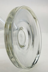 Close-up of TAG 10" Straight Tube Bong Base, 44x4MM Thick Glass, Clear