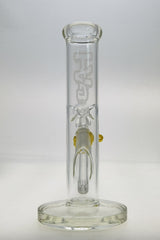 TAG 10" Straight Tube Clear Glass Bong front view with 18/14MM Downstem and 44mm diameter
