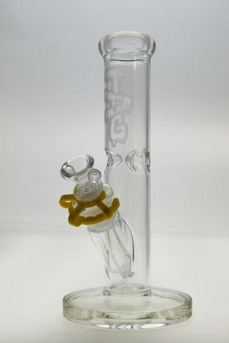 TAG 10" Clear Straight Tube Bong with 18/14MM Downstem and Laser Engraved Logo