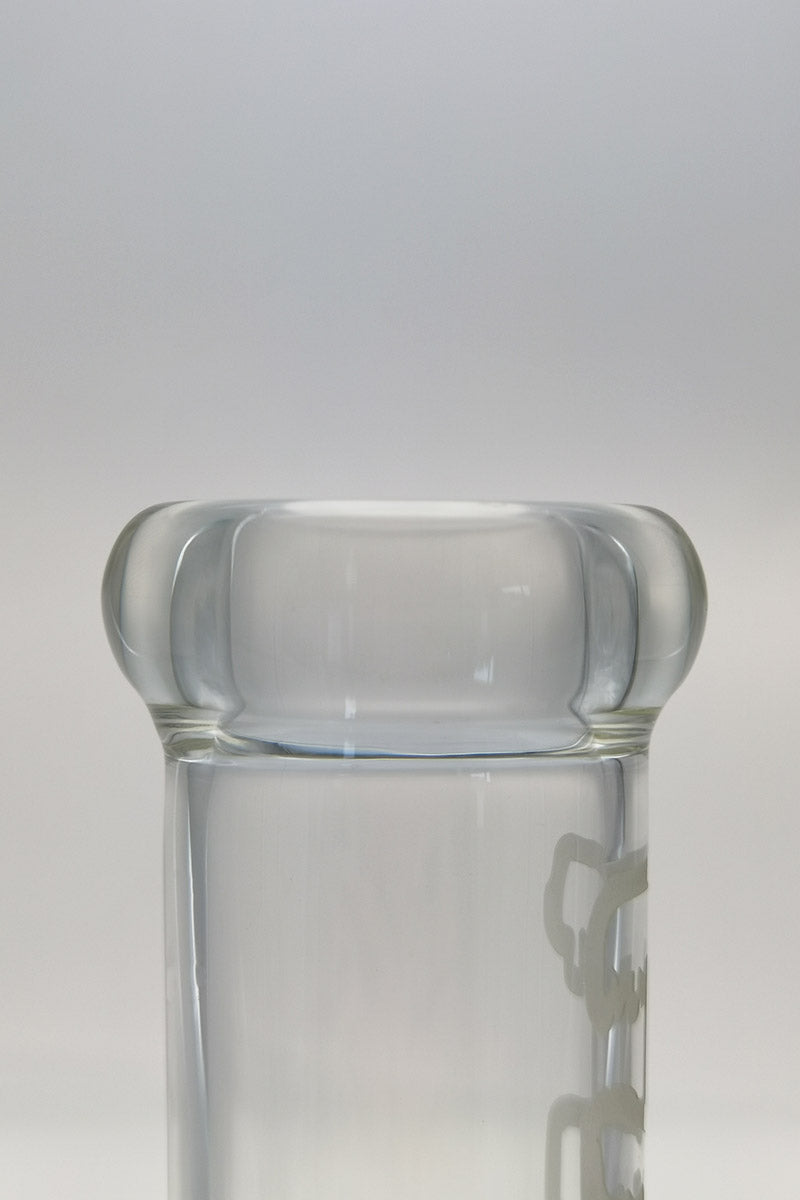 TAG 10" Straight Tube Bong Close-Up, 44mm Diameter, 4mm Thick Glass, Clear with Downstem