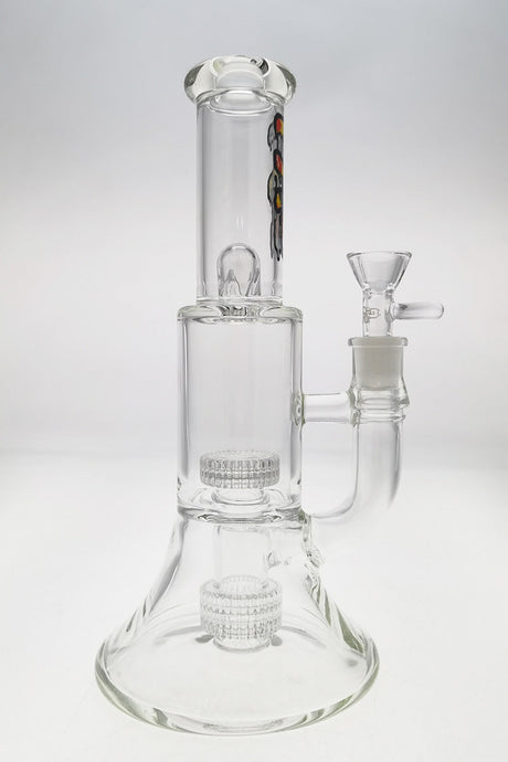 TAG 10.5" Double Super Slit Matrix Bellow Bong with Clear Glass and Beaker Base