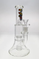 TAG 10.5" Clear Double Super Slit Matrix Bellow Bong with 14MM Female Joint Front View