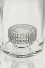 Close-up of TAG 10.5" Bong's Double Super Slit Matrix Percolator in Clear Glass