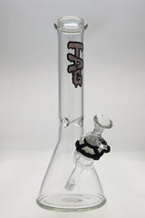 TAG 12" Clear Beaker Bong with Black Logo, 44x4MM Glass, 18/14MM Downstem
