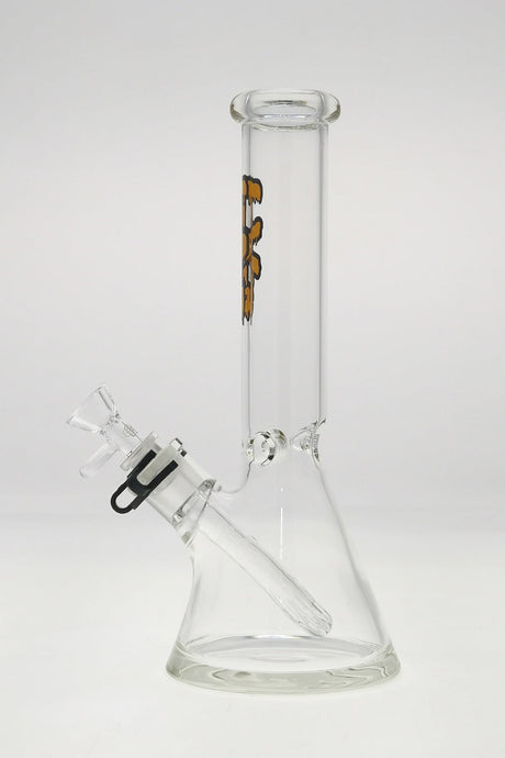 TAG 12" Clear Beaker Bong with 44x4MM Glass and 18/14MM Downstem, Front View on White Background