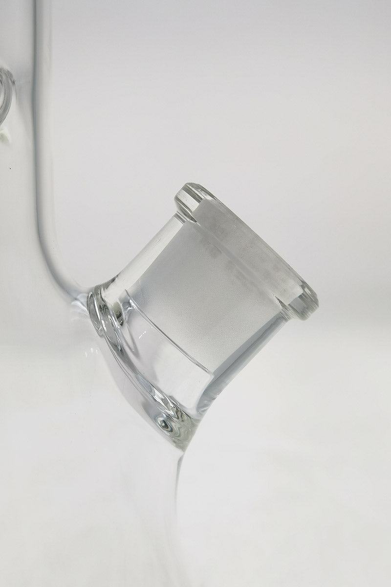 TAG 12" Clear Beaker Bong 44x4MM with 18/14MM Downstem close-up side view