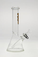 Thick Ass Glass 12" Beaker Bong in Clear with Durable 44x4MM Quartz and 18/14MM Downstem, front view
