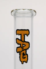 TAG 12" Clear Beaker Bong with Black Logo, 44x4MM Thick Glass, Front View