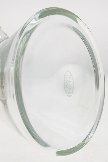 TAG 12" Beaker Bong Base Close-Up, 50x7MM Thick Glass, Clear with Logo