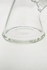 Close-up of the base of TAG 12" Beaker Bong in clear glass, highlighting the thick 7mm quality.