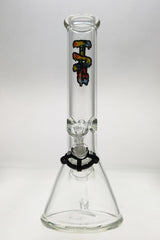 TAG 12" Beaker Bong 50x7MM with Tie Dye Design and 18/14MM Downstem, Front View