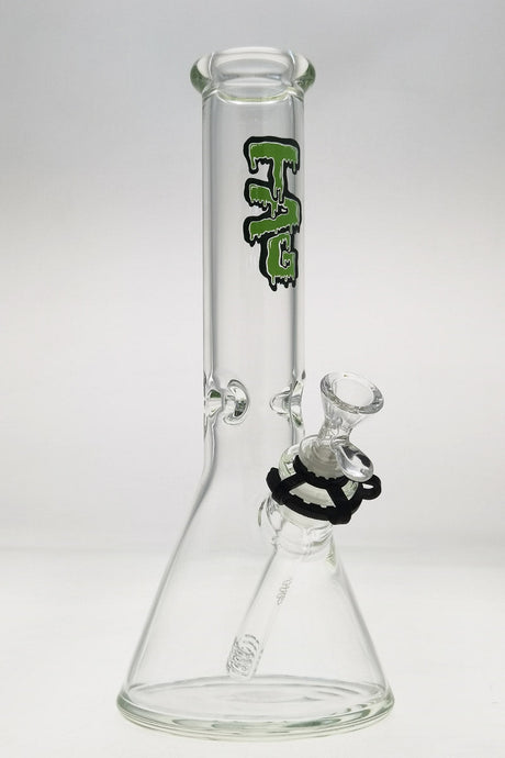 TAG 12" Clear Beaker Bong with 50x7MM Glass, 18/14MM Downstem, Front View