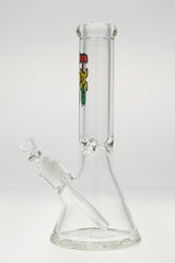 TAG 12" Beaker Bong 50x9MM with Rasta Decal and 18/14MM Downstem, Front View