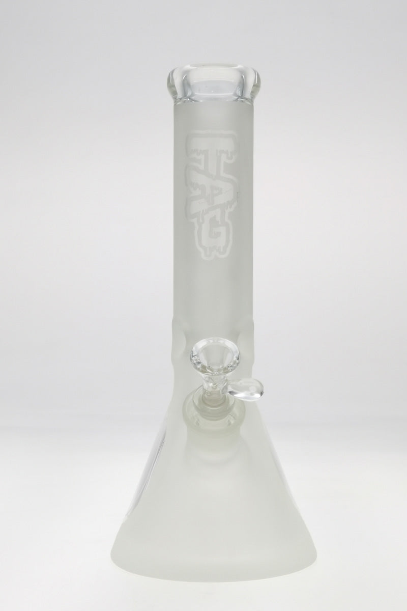 TAG 12" Beaker Bong in Clear Borosilicate Glass with 50x9MM Thickness and 18/14MM Downstem