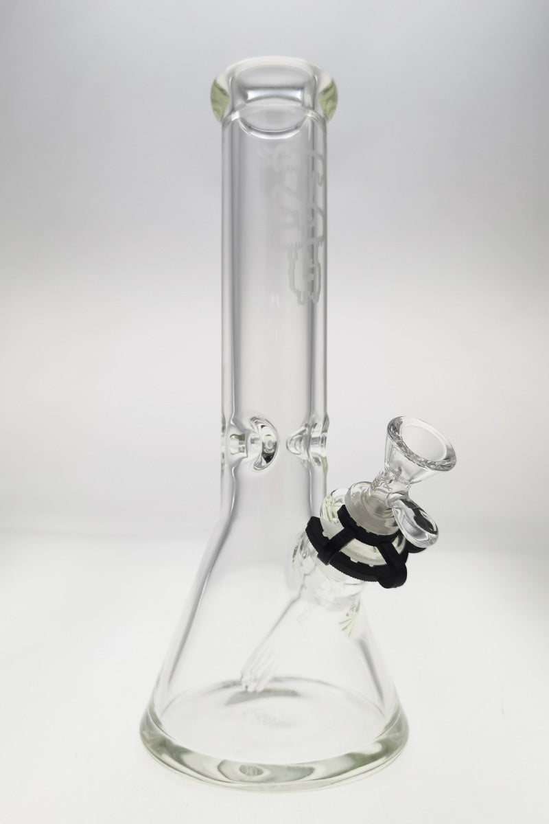 TAG 12" Clear Beaker Bong 50x9MM with 18/14MM Downstem, Front View