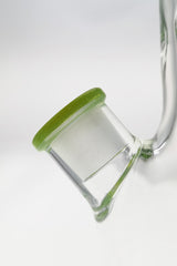 Close-up of TAG 12" Beaker Bong 50x9MM with Green Accents and Heavy Wall Glass