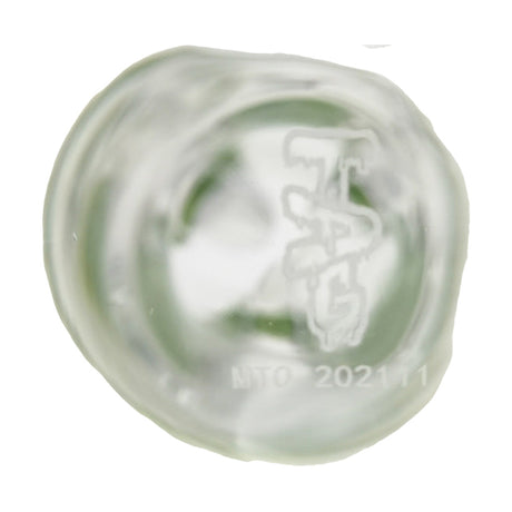 Top-down view of TAG 12" Beaker Bong in clear borosilicate glass with 18/14MM downstem
