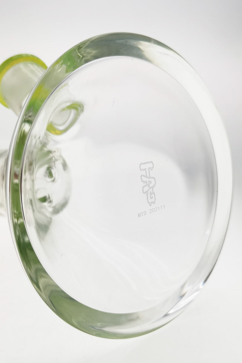 Top view of TAG 12" Beaker Bong in Clear Borosilicate Glass with Thick Wall Design