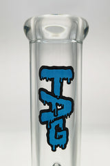 TAG 12" Beaker Bong with Thick Glass and Blue Logo - Front View