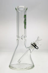 TAG 12" Beaker Bong 50x9MM with 18/14MM Downstem, Clear Borosilicate Glass, Front View