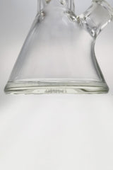 Close-up of TAG 12" Beaker Bong base, 50x9MM thick glass, clear with 18/14MM downstem