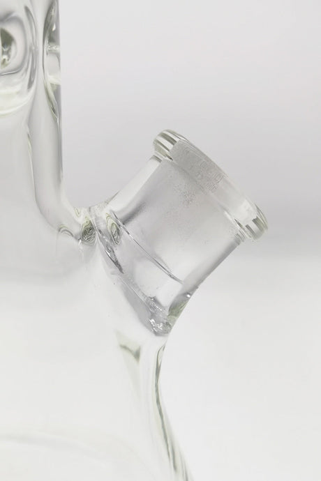 Close-up of TAG 12" Beaker Bong 50x9MM with 18/14MM Downstem in clear borosilicate glass