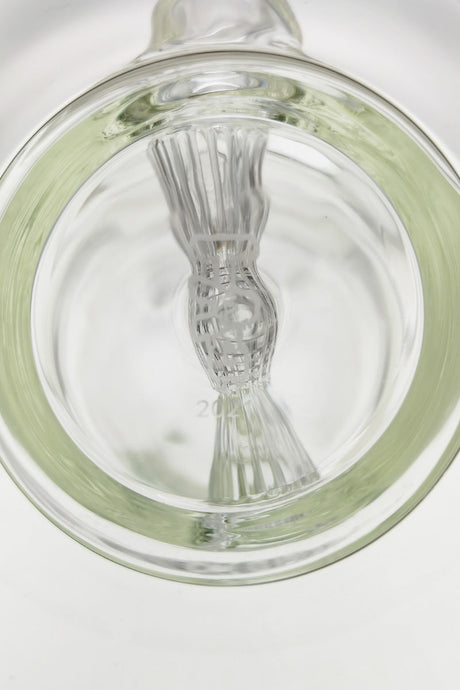 TAG 12" Bent Neck Bong with Matrix Inline Diffuser, 18MM Female Joint, Clear Glass, Top View