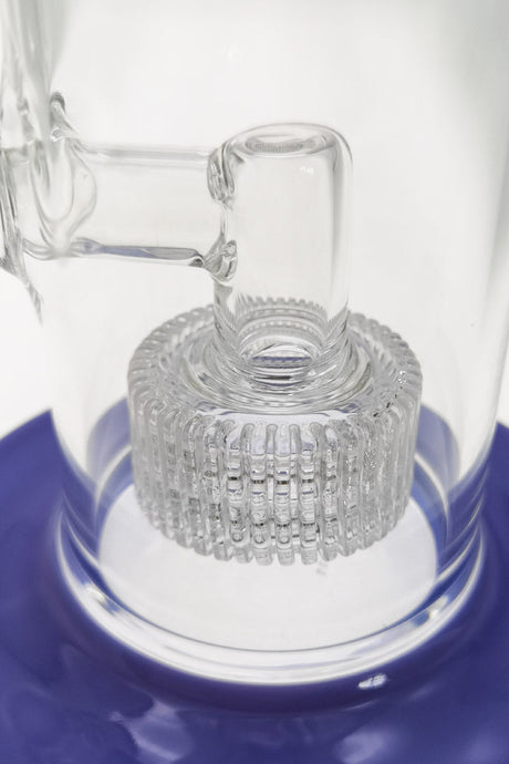 Close-up of TAG 12" Bent Neck Bong with Matrix Diffuser and Blue Base