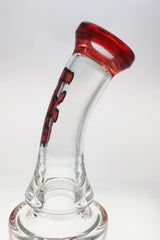 TAG 12" Bent Neck Bong with Red Accents and Super Slit Matrix Diffuser Close-up