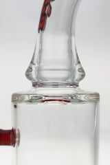 Close-up of TAG 12" Bent Neck Bong with Super Slit Matrix Diffuser and Red Accents