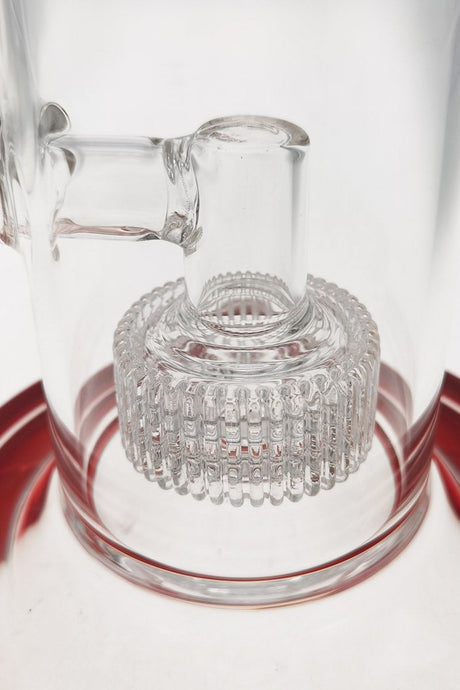 Close-up view of Thick Ass Glass 12" Bent Neck Bong with intricate Matrix Percolator design